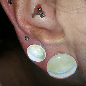 Double Flare Dichroic Foil On Black Plugs Customer Photo